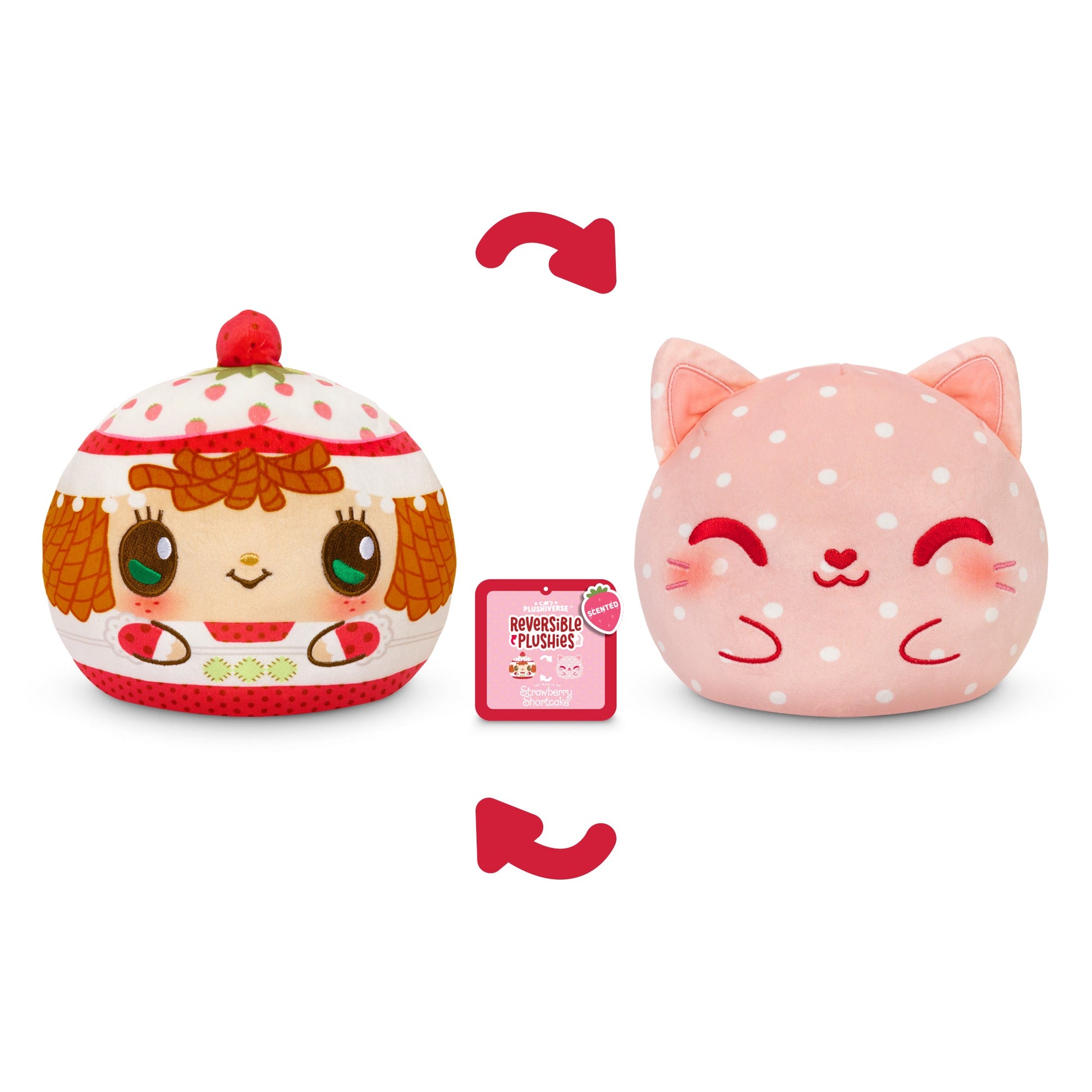 Strawberry Shortcake and Custard 6" Scented Reversible Plushie