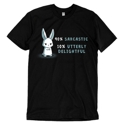 Premium Cotton T-shirt_A cartoon bunny stands with arms crossed on this black apparel. Text reads 