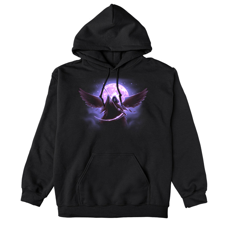 Pullover Hoodie_TeeTurtle black Full Moon Reaper featuring a winged grim reaper.