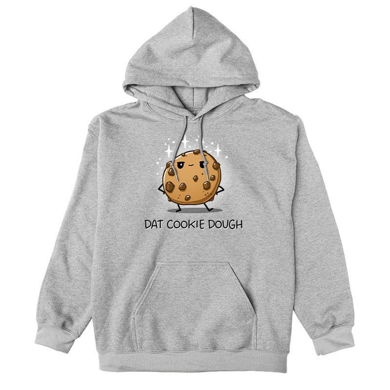 Pullover Hoodie_TeeTurtle heather gray Dat Cookie Dough t-hoodie featuring a cookie with a sassy expression and stick-figure hands on its hips.