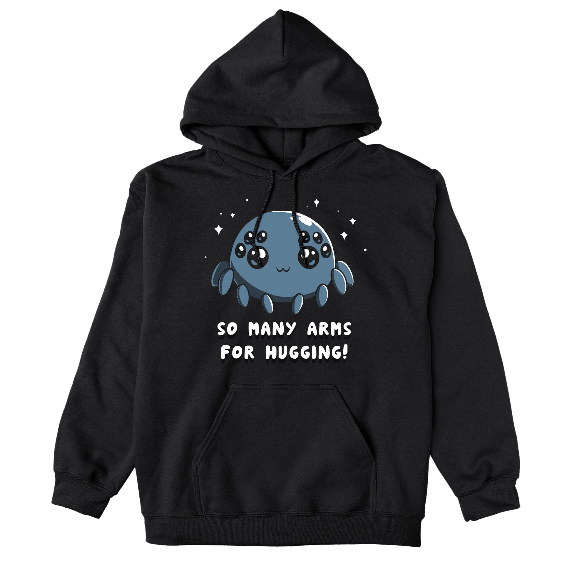 Pullover Hoodie_TeeTurtle Spider Hugs black t-shirt featuring a cute spider looking for hugs