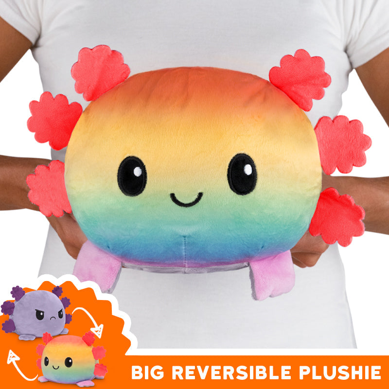 TeeTurtle Big Reversible Axolotl Plushie (Rainbow + Light Purple) by TeeTurtle.