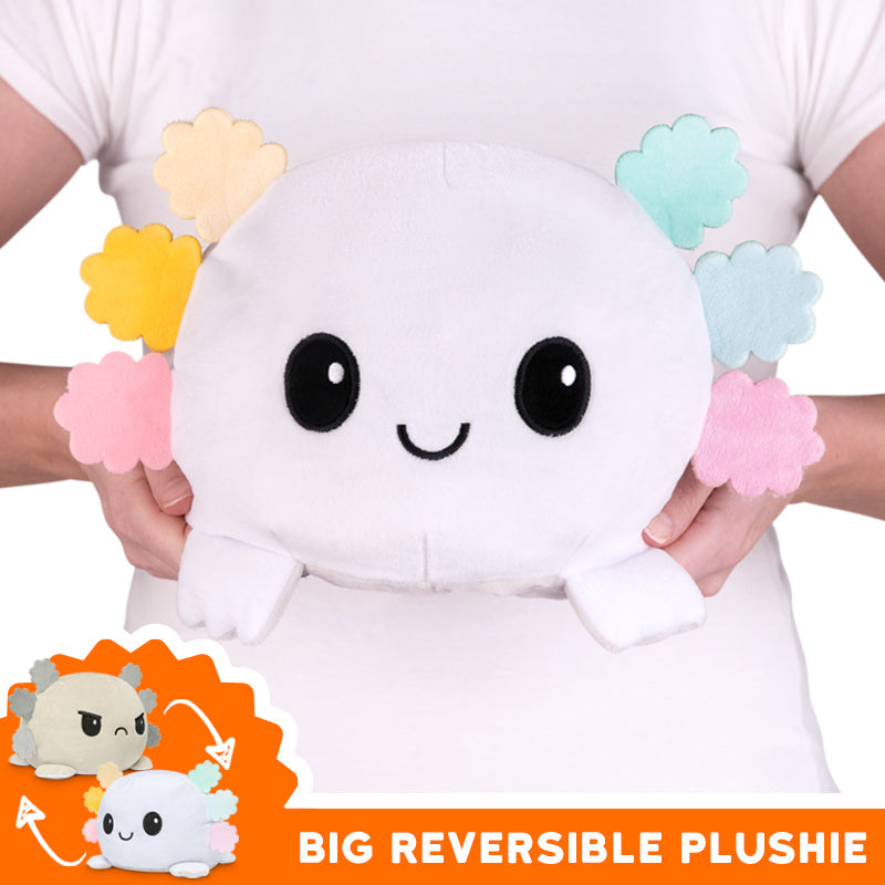 TeeTurtle's Big Reversible Axolotl Plushies.