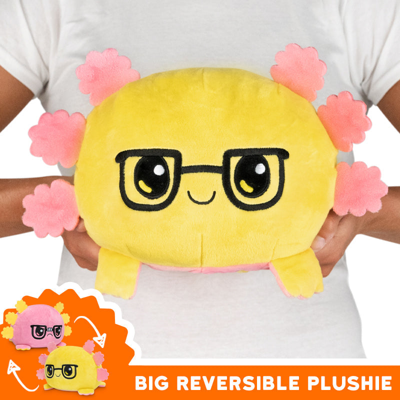 Big Reversible Axolotl Plushie from TeeTurtle that allows you to express emotions.