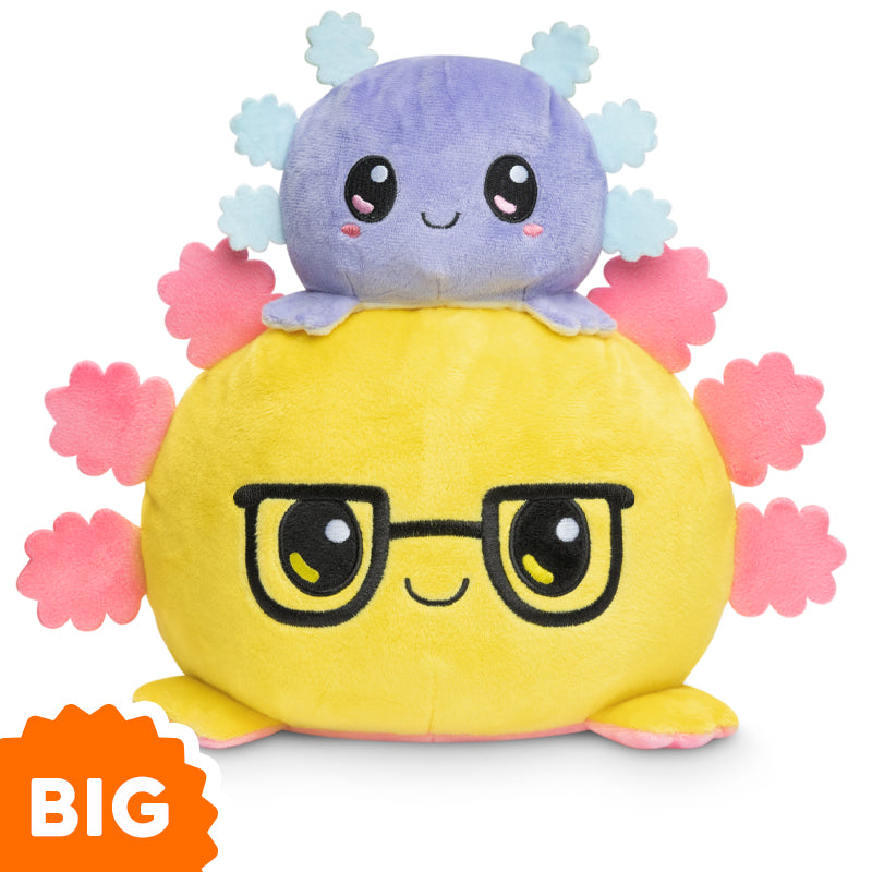 TeeTurtle Big Reversible Axolotl Plushie (Glasses) from TeeTurtle