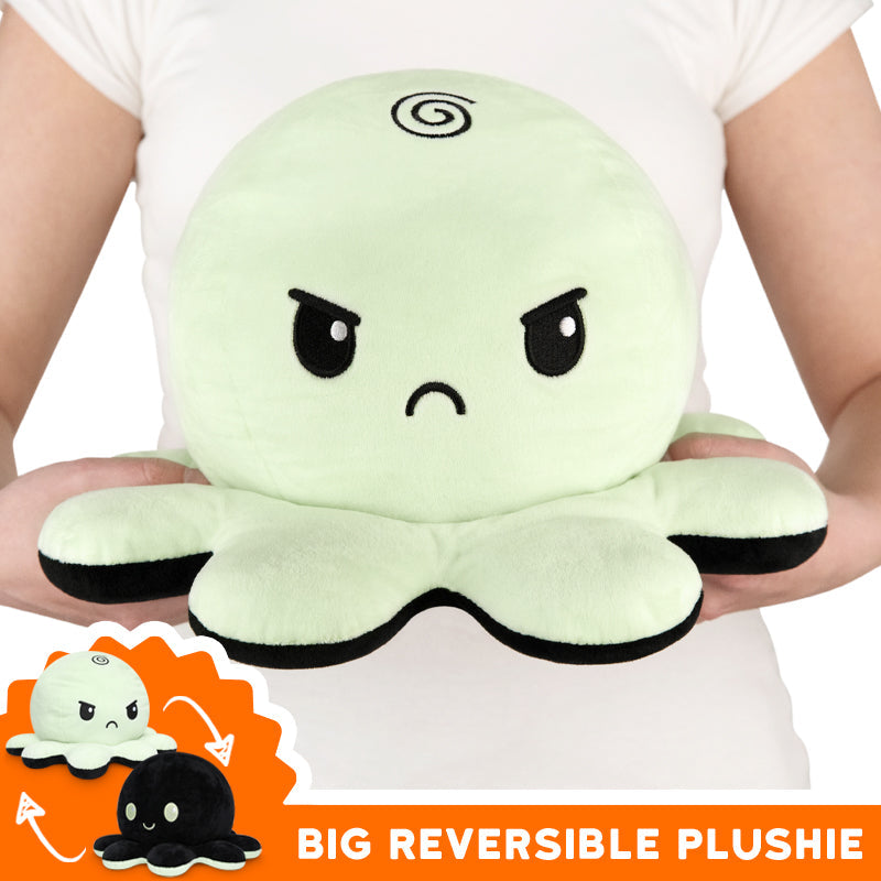 A TeeTurtle Big Reversible Octopus Plushie designed to express emotions.