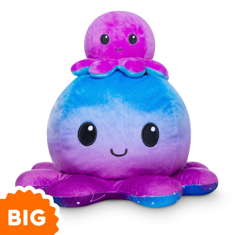 A Big Reversible Octopus Plushie in purple and blue color from TeeTurtle that evokes emotions.