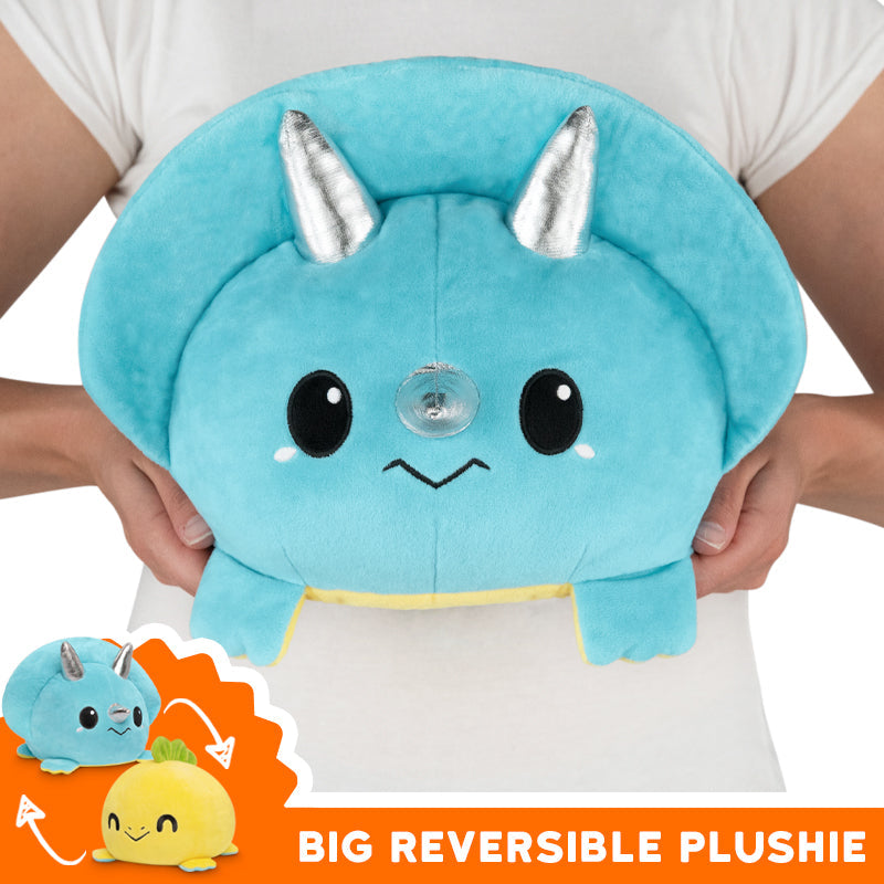 TeeTurtle's Big Reversible Stego & Triceratops Plushie.