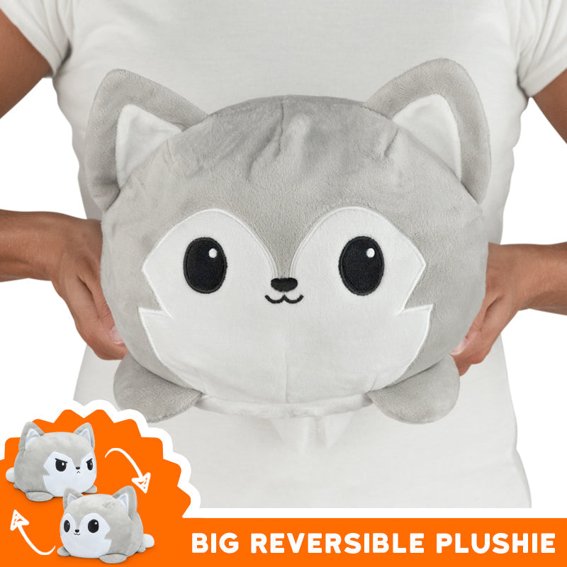 TeeTurtle's Big Reversible Wolf Plushie helps you express emotions.