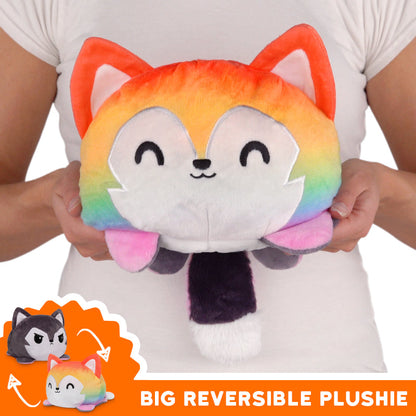 TeeTurtle's Big Reversible Wolf Plushie allows you to express emotions with mood plushies.