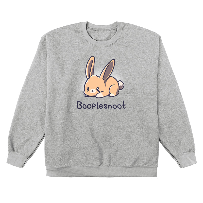 Crew Neck Sweatshirt_TeeTurtle Booplesnoot heather gray t-shirt featuring a cute little bunny just being cute.