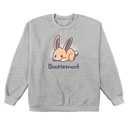 Crew Neck Sweatshirt_TeeTurtle Booplesnoot heather gray t-shirt featuring a cute little bunny just being cute.