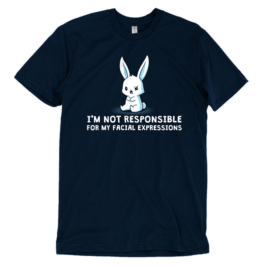 Premium Cotton T-shirt_Cartoon bunny with a grumpy face sits with crossed arms on this super soft cotton apparel, text below reads 