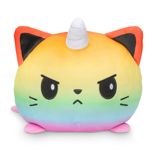 A TeeTurtle Giant Moody Kittencorn Plushie, perfect for cuddling and decorating.