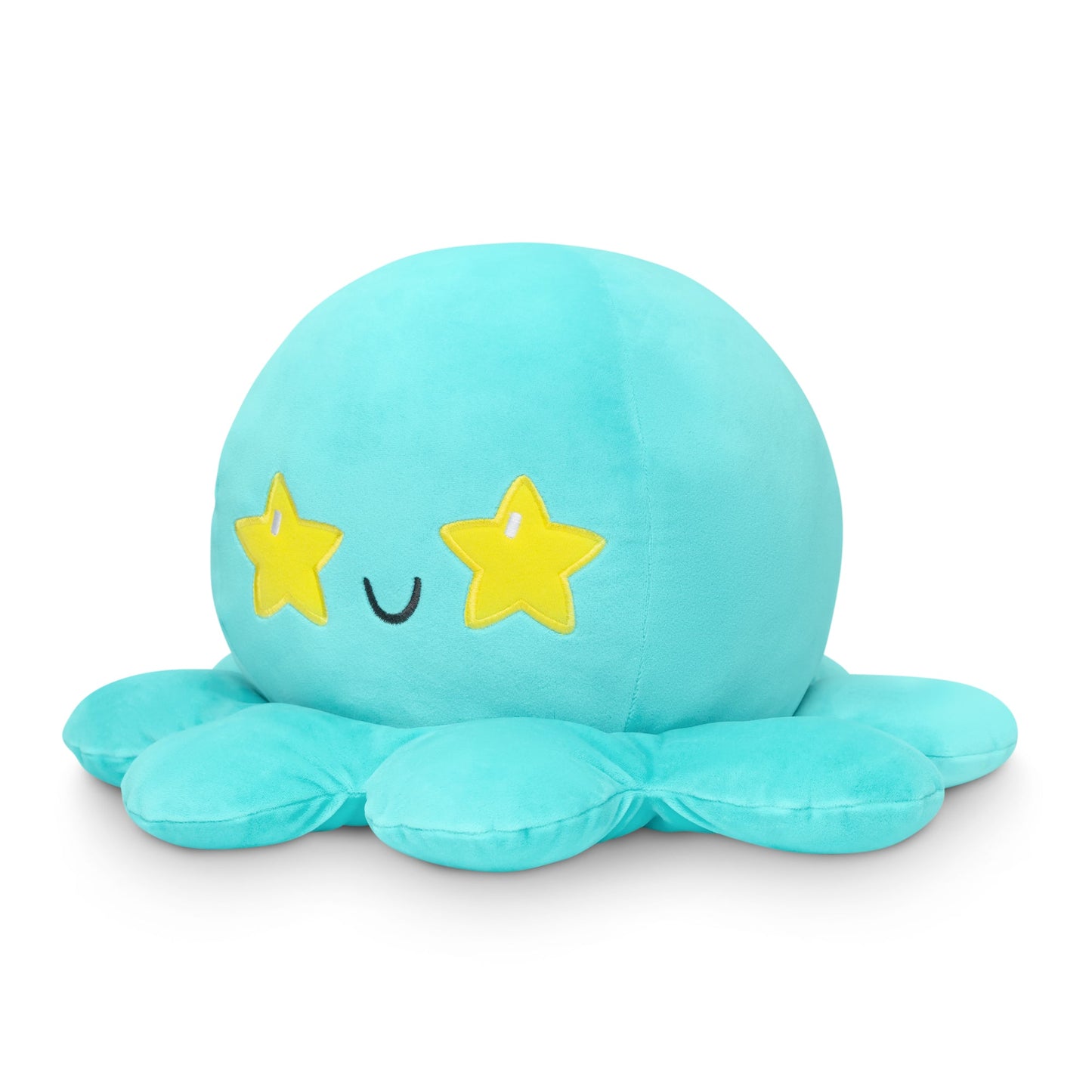 A non-reversible Giant Moody Octopus plush toy with stars on it by TeeTurtle.