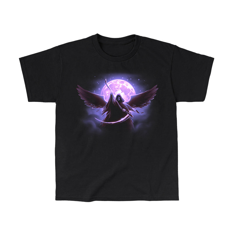 Classic Cotton T-shirt_TeeTurtle black Full Moon Reaper featuring a winged grim reaper.