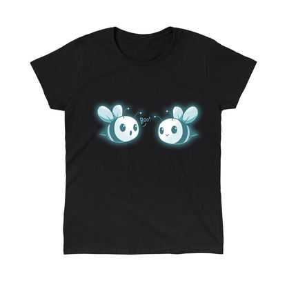 Classic Cotton T-shirt_TeeTurtle black Boo Bees. Featuring two ghost bees saying boo.