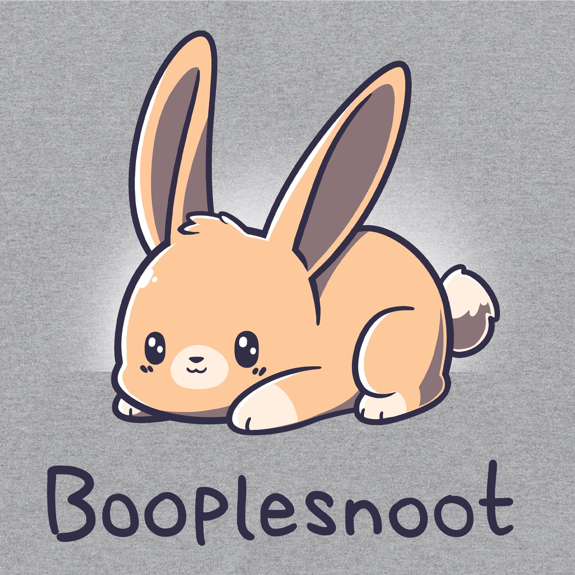 Long Sleeve T-shirt_TeeTurtle Booplesnoot heather gray t-shirt featuring a cute little bunny just being cute.