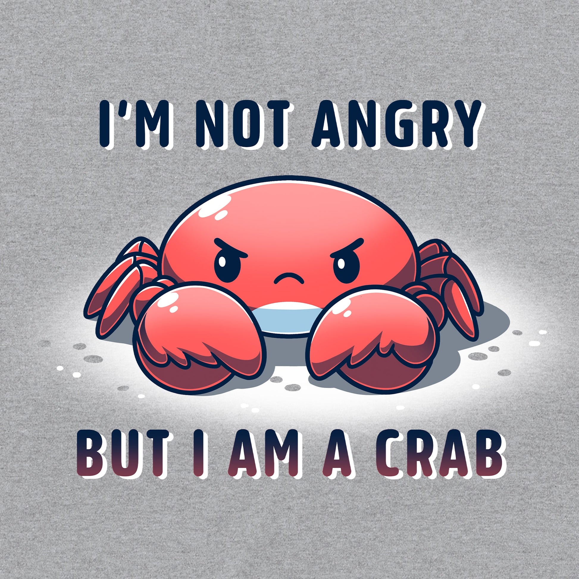 Classic Cotton T-shirt_TeeTurtle Feeling Crabby heather gray t-shirt featuring a grumpy looking crab.
