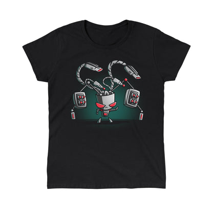 Classic Cotton T-shirt_TeeTurtle black Gir (Duty-Mode) apparel featuring Gir with an array of weapons drawn.