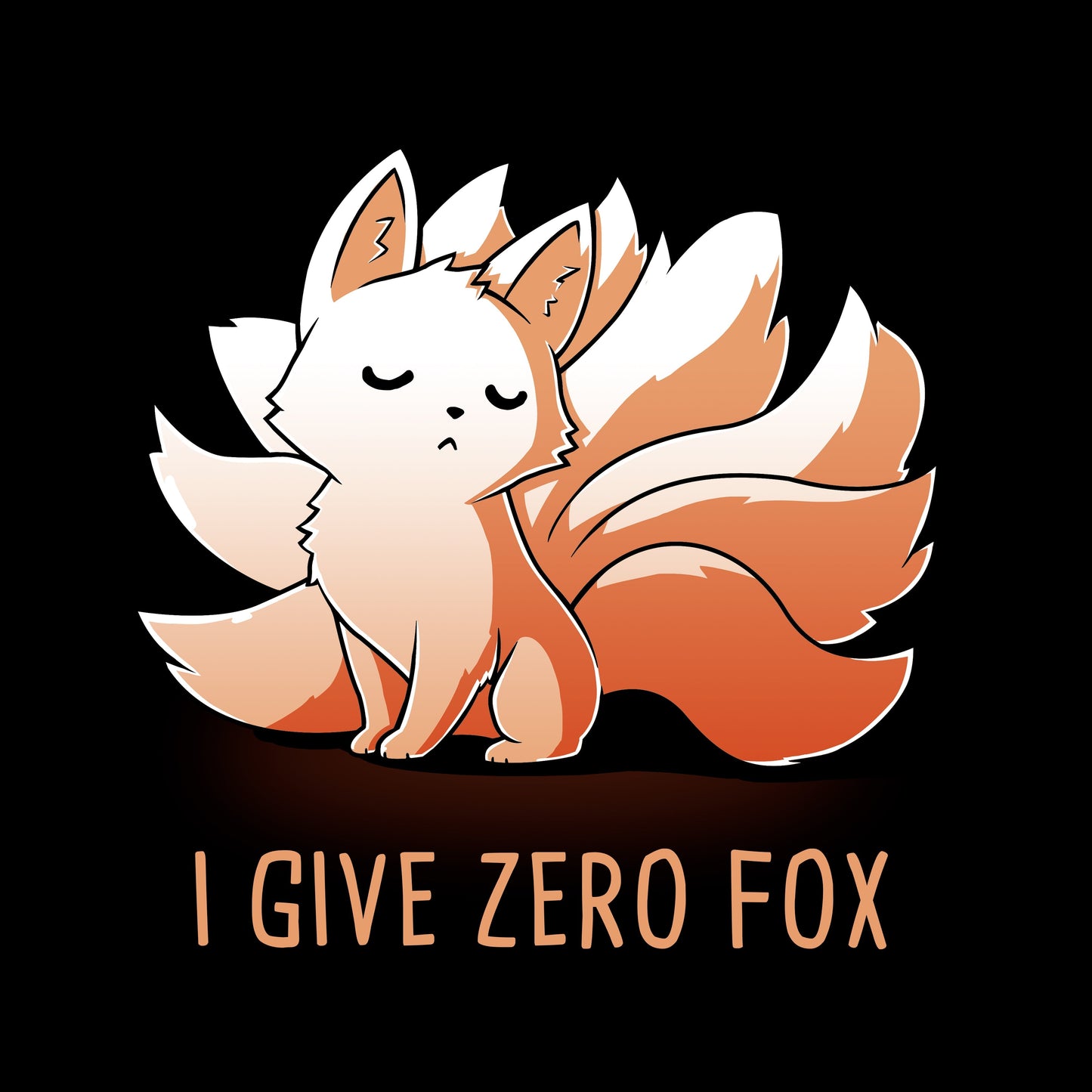 Pullover Hoodie_TeeTurtle black I Give Zero Fox. Featuring a haughty kitsune.