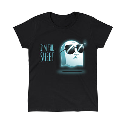 Classic Cotton T-shirt_Teeturtle I'm the Sheet black t-shirt featuring a smug-looking ghost wearing sunglasses, arms crossed over its chest with 'I'm the Sheet' written next to it.