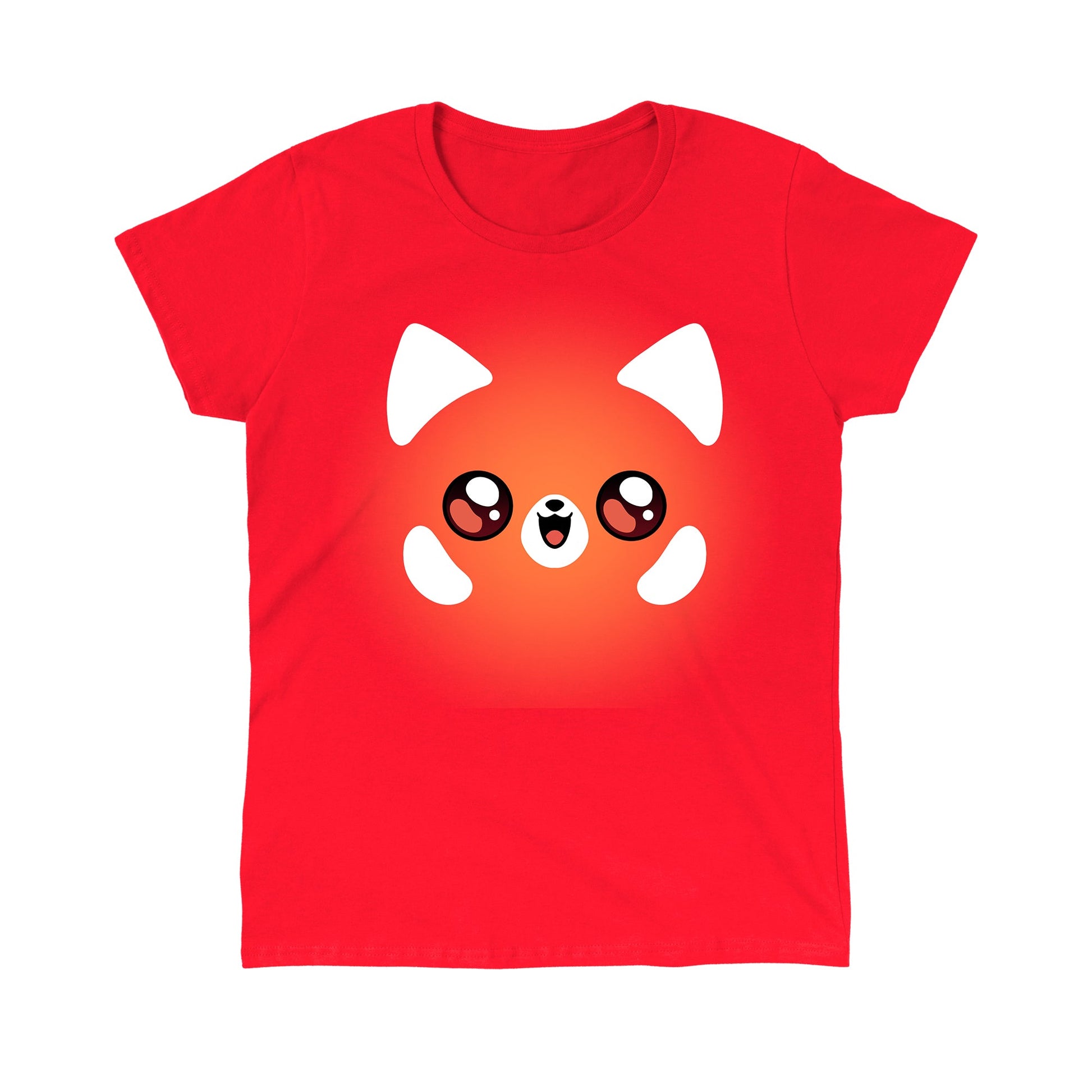 Classic Cotton T-shirt_TeeTurtle Red Panda  T-Shirt red t-shirt featuring a kawaii panda face.