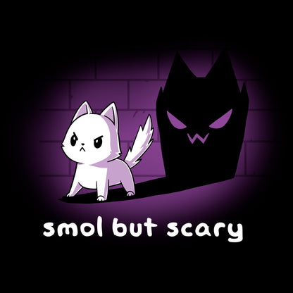 Crew Neck Sweatshirt_TeeTurtle Smol but Scary black t-shirt featuring a fierce cat casting a spooky shadow