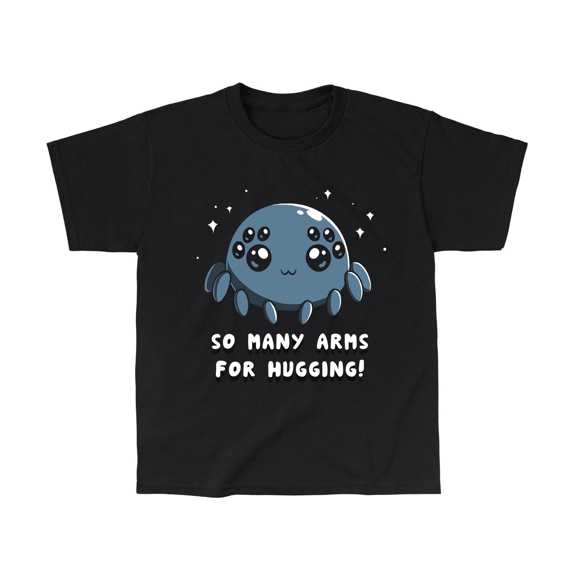 Classic Cotton T-shirt_TeeTurtle Spider Hugs black t-shirt featuring a cute spider looking for hugs