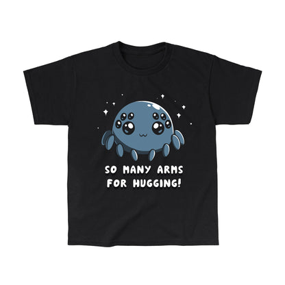 Classic Cotton T-shirt_TeeTurtle Spider Hugs black t-shirt featuring a cute spider looking for hugs