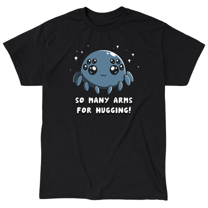 Classic Cotton T-shirt_TeeTurtle Spider Hugs black t-shirt featuring a cute spider looking for hugs