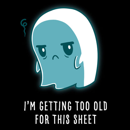 Premium Cotton T-shirt_TeeTurtle I'm Getting Too Old for this Sheet black t-shirt featuring a tired ghost