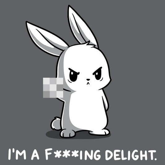 Premium Cotton T-shirt_Illustration of an angry cartoon rabbit holding up a pixelated middle finger with the caption, 