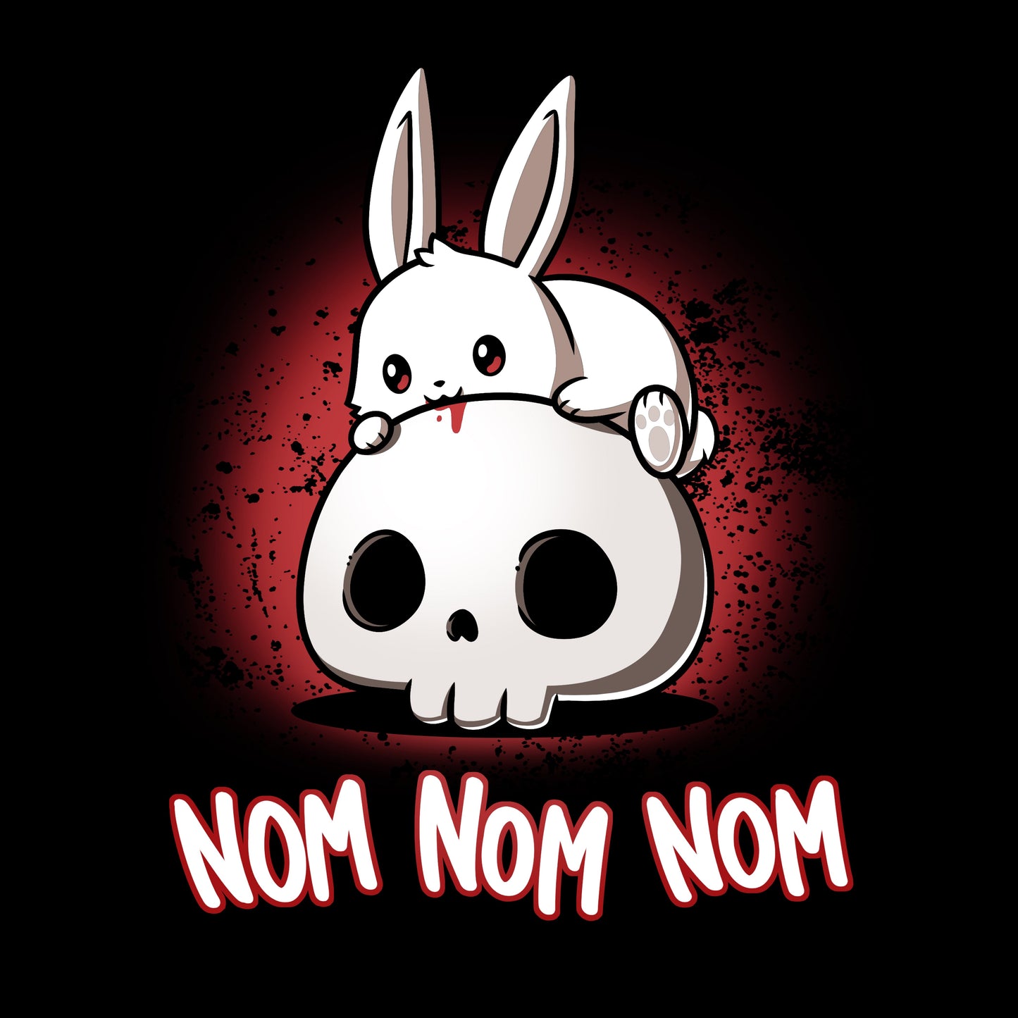 Premium Cotton T-shirt_TeeTurtle black Killer Bun Bun. Featuring a bunny sitting on top of a skull and chewing on it.