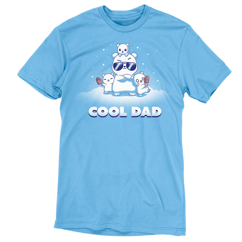 Premium Cotton T-shirt - featuring a papa polar bear wearing sunglasses with his arms crossed surrounded by three little polar bears - one on its head, one holding an ice cream, and the other eating ice cream with it all over its face