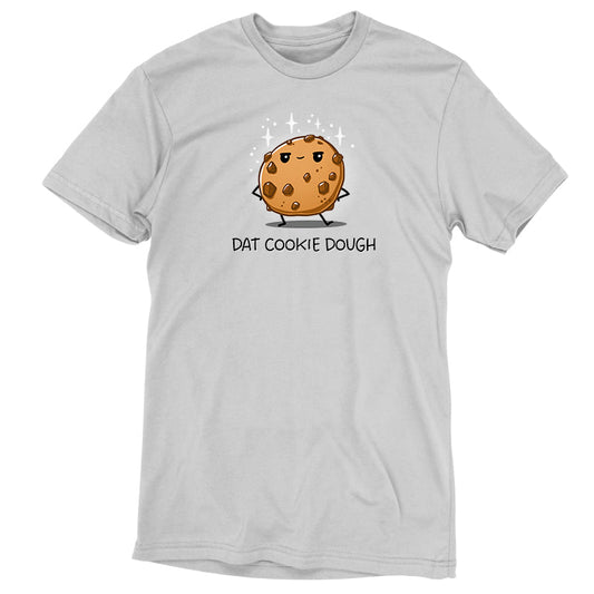 Premium Cotton T-shirt_TeeTurtle silver gray Dat Cookie Dough t-shirt featuring a cookie with a sassy expression and stick-figure hands on its hips.