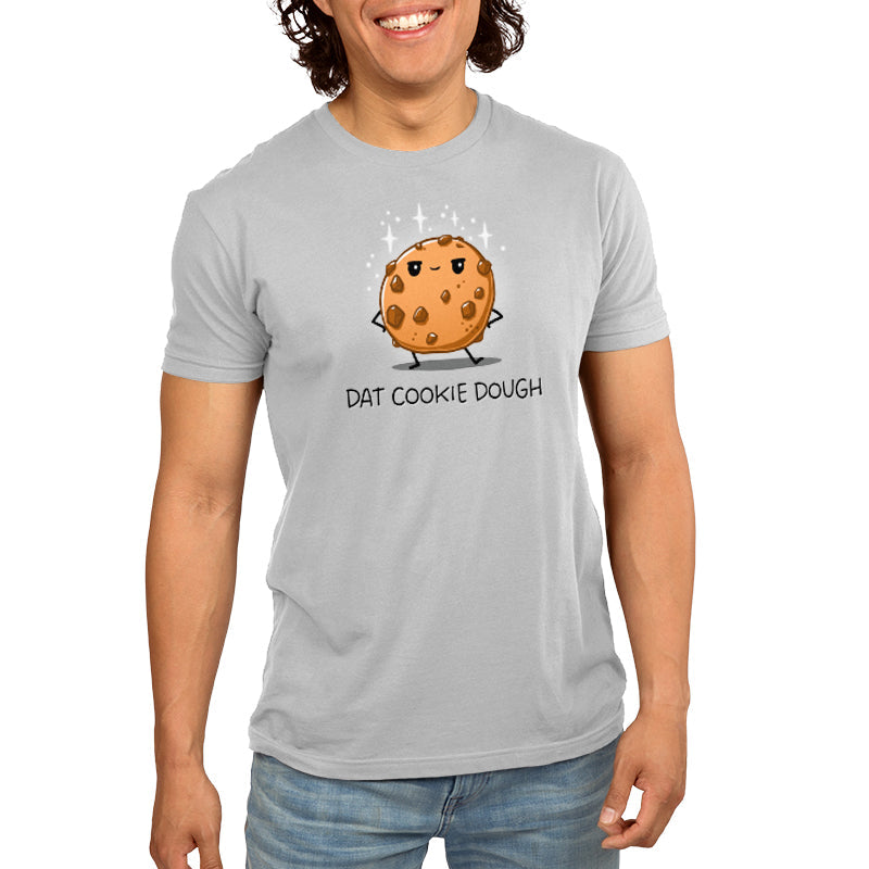 Premium Cotton T-shirt_TeeTurtle silver gray Dat Cookie Dough t-shirt featuring a cookie with a sassy expression and stick-figure hands on its hips.