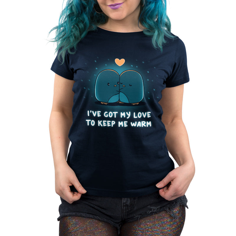 Premium Cotton T-shirt - featuring two adorable penguins hugging with a heart over their heads