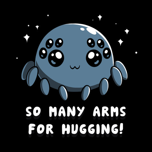 Premium Cotton T-shirt_TeeTurtle Spider Hugs black t-shirt featuring a cute spider looking for hugs