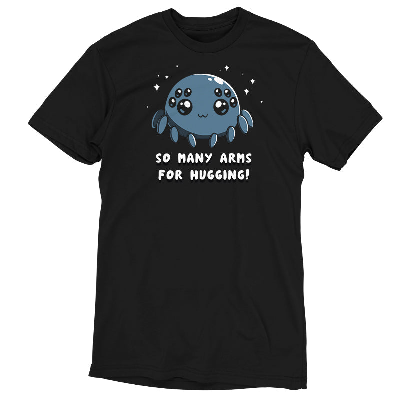 Premium Cotton T-shirt_TeeTurtle Spider Hugs black t-shirt featuring a cute spider looking for hugs