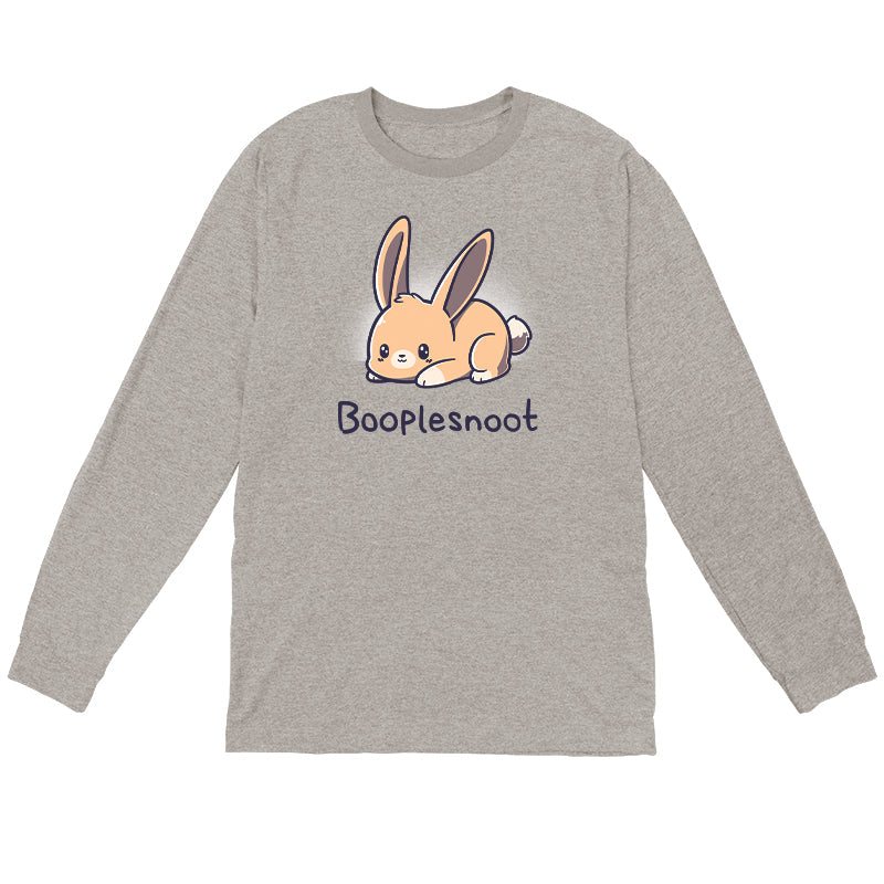 Long Sleeve T-shirt_TeeTurtle Booplesnoot heather gray t-shirt featuring a cute little bunny just being cute.