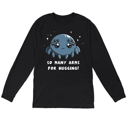 Long Sleeve T-shirt_TeeTurtle Spider Hugs black t-shirt featuring a cute spider looking for hugs