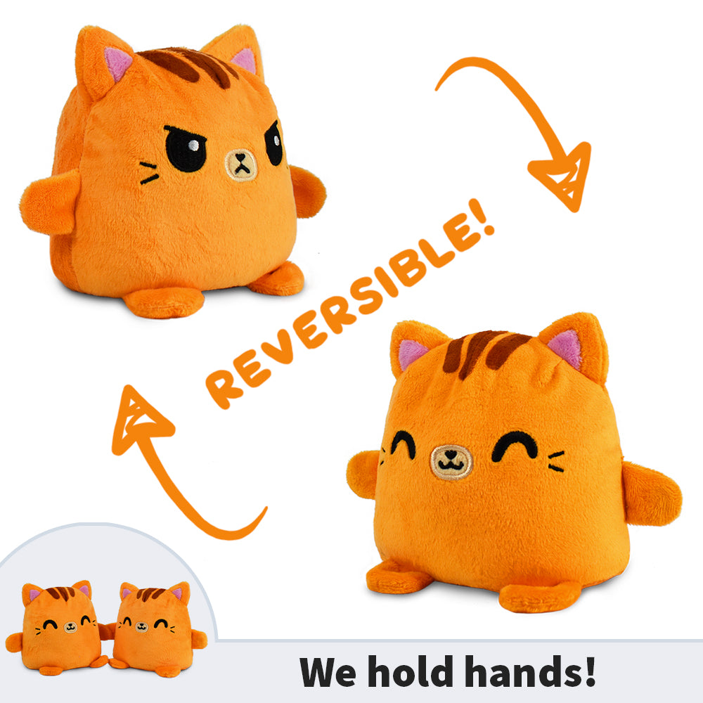 We hold hands - TeeTurtle's Reversible Cat Plushmates toy.