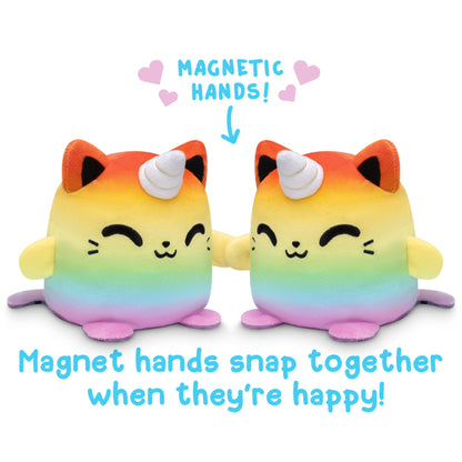 The TeeTurtle Reversible Cat & Kittencorn Plushmate from the brand TeeTurtle is an adorable plushie with magnetic hands that snap together when it's happy.