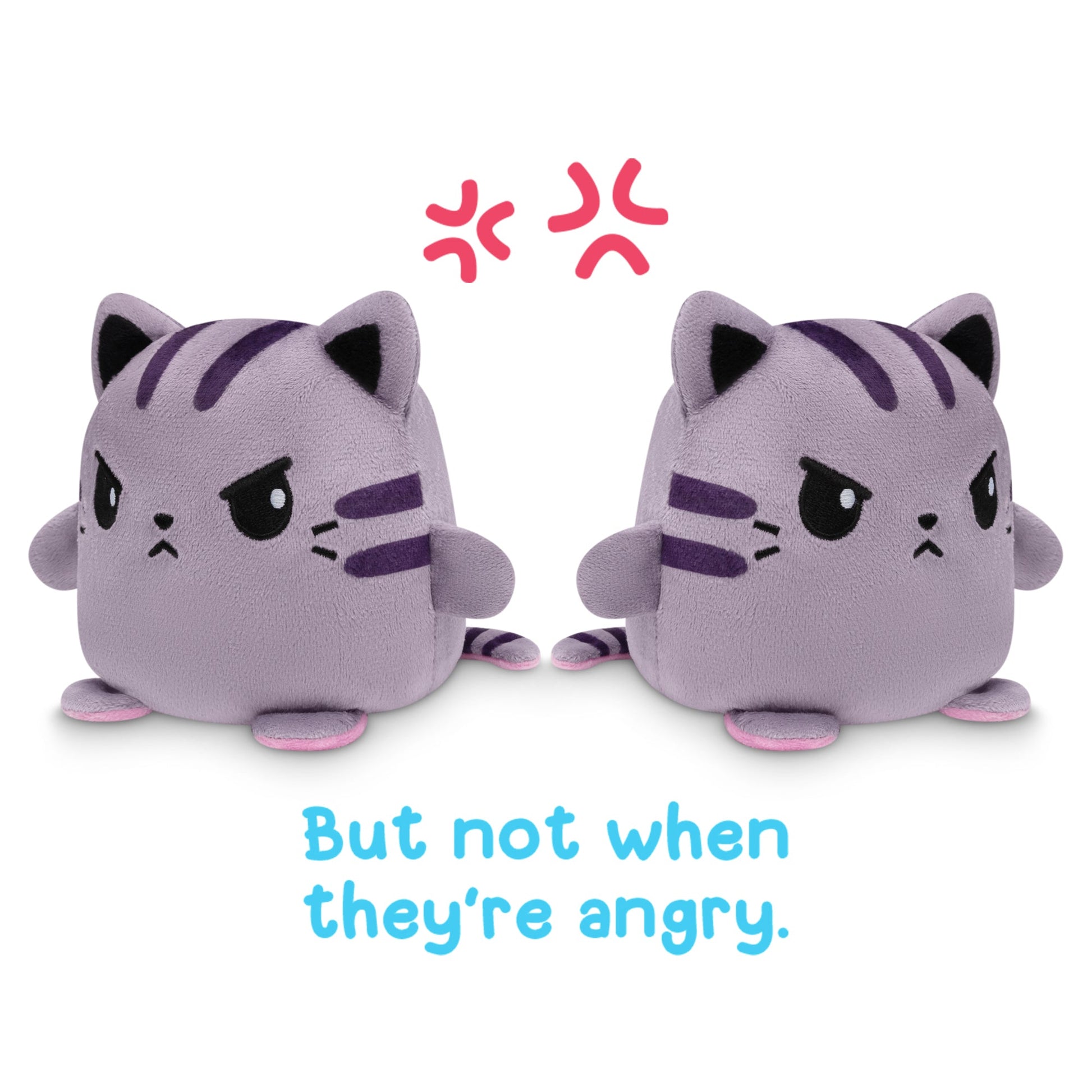 Two TeeTurtle Reversible Cat & Kittencorn Plushmates with magnetic hands.