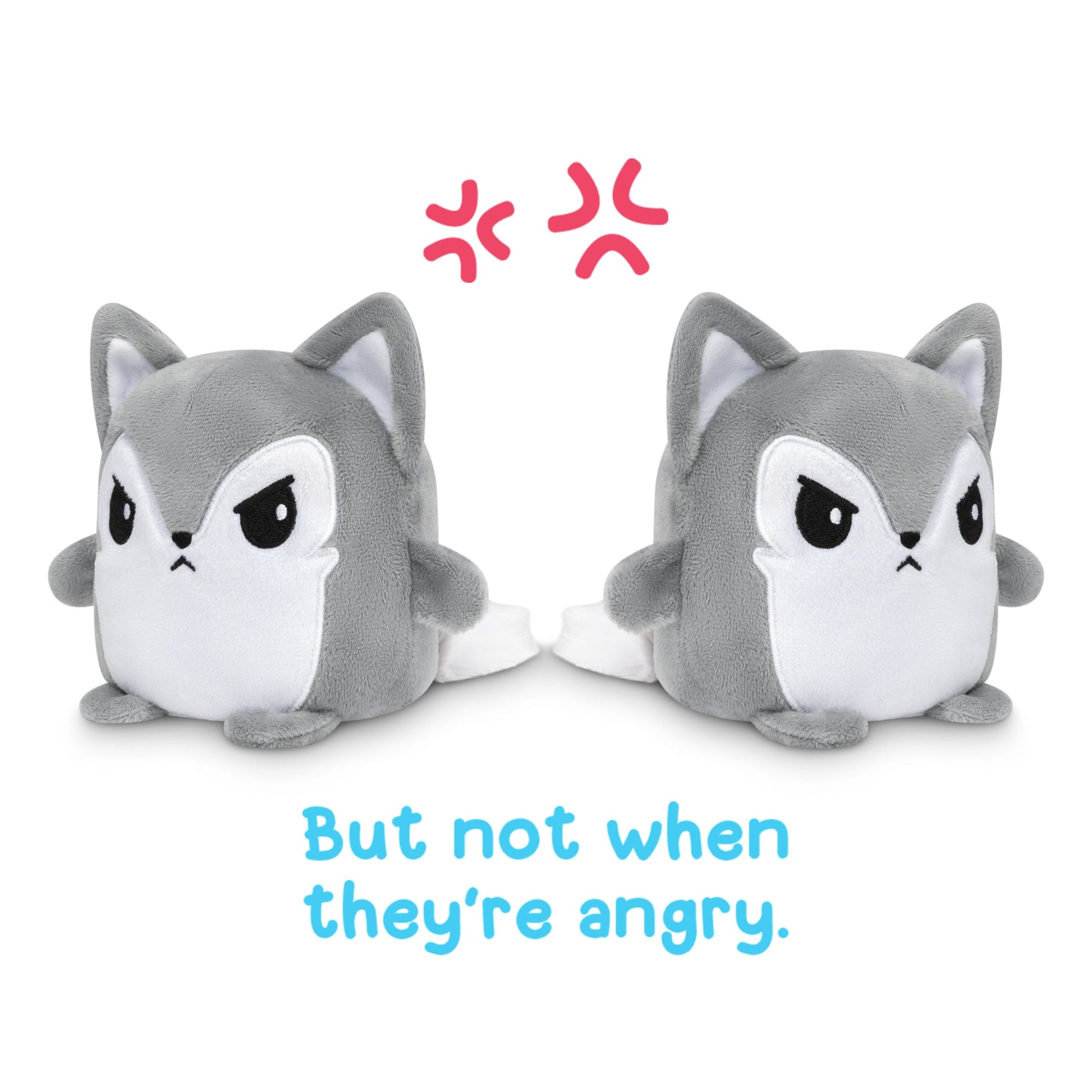 Two TeeTurtle plush toys, including a TeeTurtleReversible Wolf Plushmate.