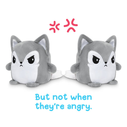 Two TeeTurtle plush toys, including a TeeTurtleReversible Wolf Plushmate.