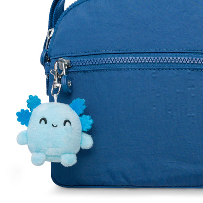 A blue Axolotl Plushie Charm Keychain backpack from TeeTurtle.