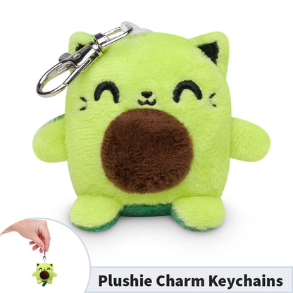 A TeeTurtle Cat Plushie Charm Keychain with a keychain charm.