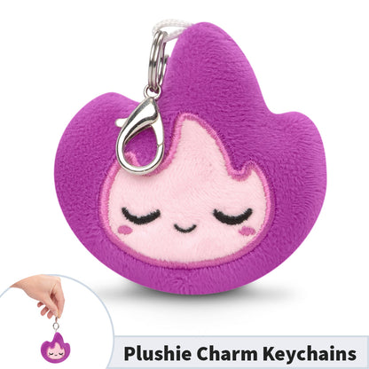 A portable Flame Plushie Charm Keychain by TeeTurtle.